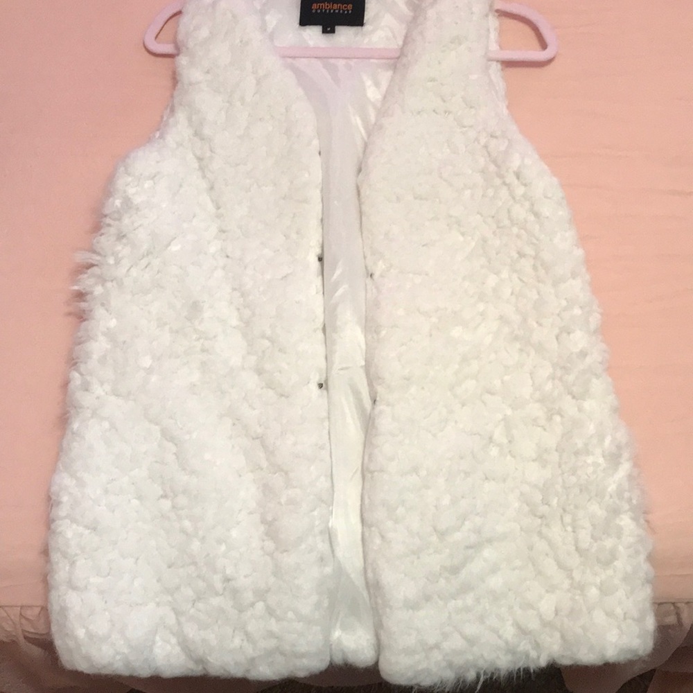 White Faux Fur Vest
